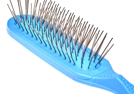 Madan Oblong Pin Brush – Ergonomic Handle, 22mm Metal Pins, Sky Blue, Professional Quality