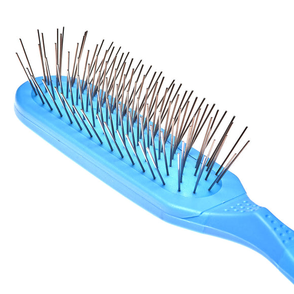 Madan Oblong Pin Brush – Ergonomic Handle, 22mm Metal Pins, Sky Blue, Professional Quality