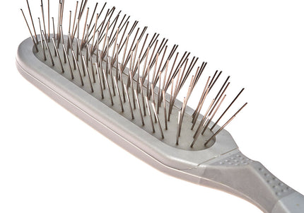 Madan Oblong Pin Brush – Ergonomic Handle, 22mm Metal Pins, Sky Blue, Professional Quality