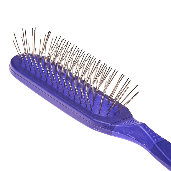 Madan Oblong Pin Brush – Ergonomic Handle, 22mm Metal Pins, Sky Blue, Professional Quality