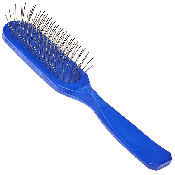 Madan Oblong Pin Brush – Ergonomic Handle, 22mm Metal Pins, Sky Blue, Professional Quality