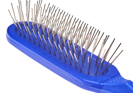 Madan Oblong Pin Brush – Ergonomic Handle, 22mm Metal Pins, Sky Blue, Professional Quality
