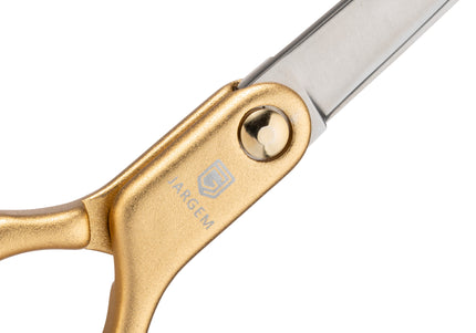 Jargem Asian Style Light Curved Scissors 6" – Ultra-Light Red Blades for Precision Grooming