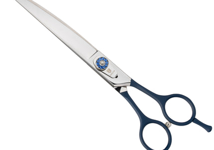 Jargem Blue Curved Grooming Scissors – 7.5in Precision Shears with Decorative Screw
