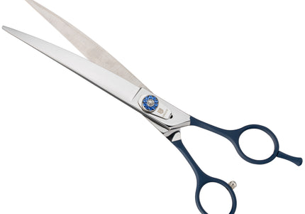 Jargem Blue Curved Grooming Scissors – 7.5in Precision Shears with Decorative Screw