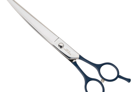 Jargem Blue Curved Grooming Scissors – 7.5in Precision Shears with Decorative Screw