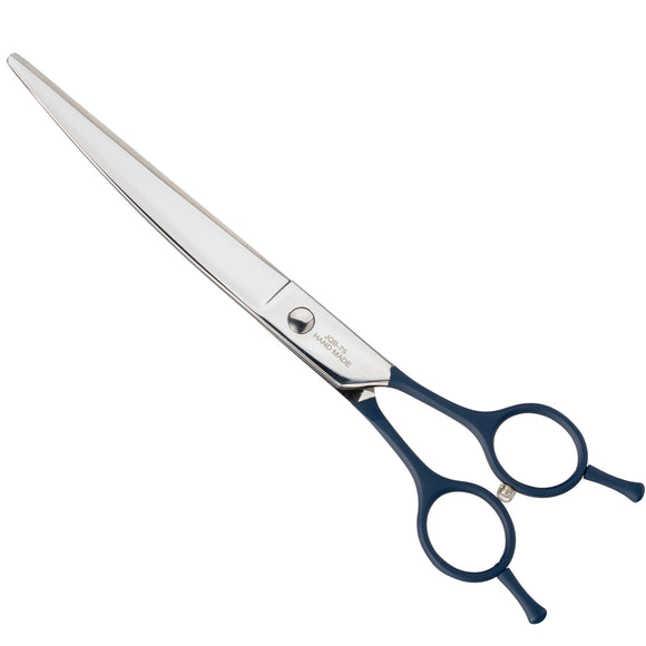 Jargem Blue Curved Grooming Scissors – 7.5in Precision Shears with Decorative Screw