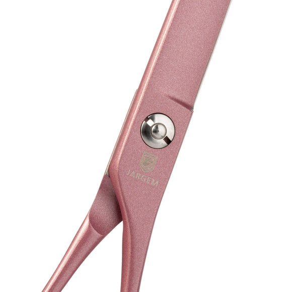 Jargem Pink Straight Grooming Scissors – 7" Titanium Coated, Durable Precision Blades