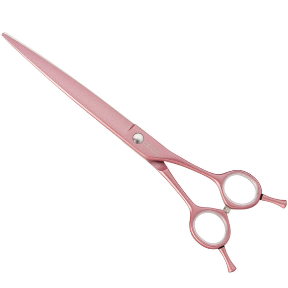 Jargem Pink Straight Grooming Scissors – 7" Titanium Coated, Durable Precision Blades