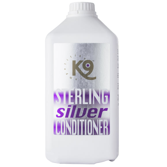 K9 Sterling Silver Conditioner – Concentrated Color-Enhancing Formula, Revitalizes White and Silver Coats, 2.7L