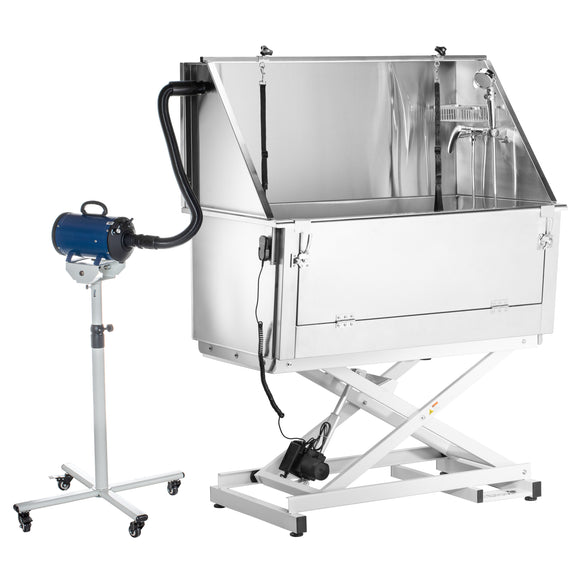 Blovi Stainless Steel Electric Bath – Adjustable Grooming Tub with Lifting Platform and Front Access