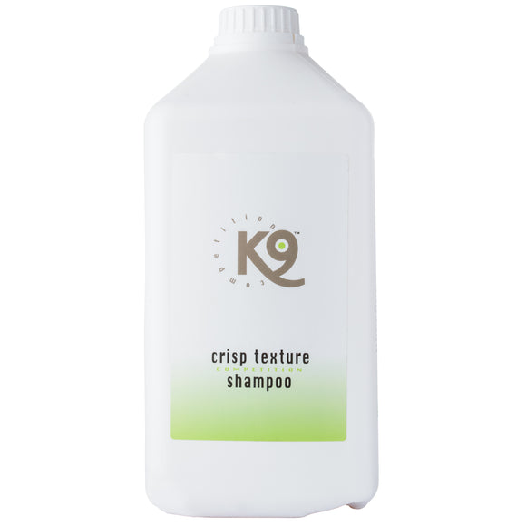 K9 Crisp Texture Shampoo – Concentrated Formula 1:18, 2.7L, Enhances Wire Coat Structure