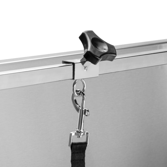 Blovi Free Standing Stainless Steel Grooming Bath – Tub with Steps and Left Sliding Door