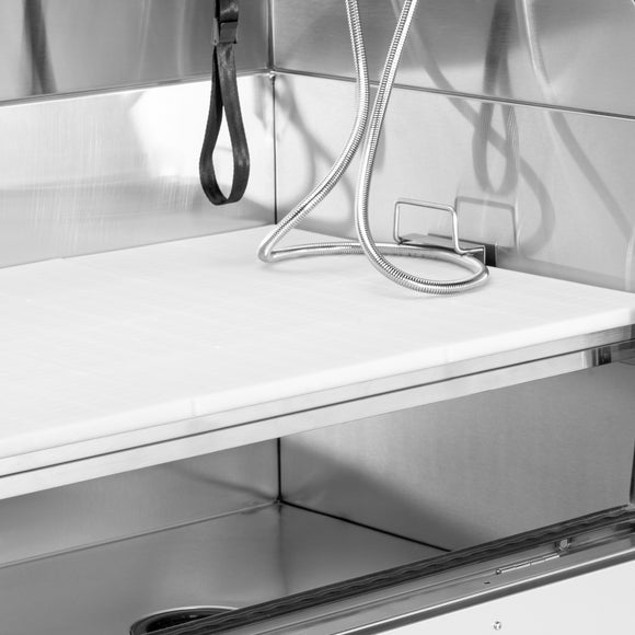 Blovi Stainless Steel Electric Bath – Adjustable Grooming Tub with Lifting Platform and Front Access