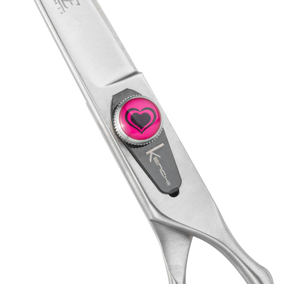 Kenchii Love Curved Grooming Scissors – 9 Inch, Ergonomic Handle, Professional Precision