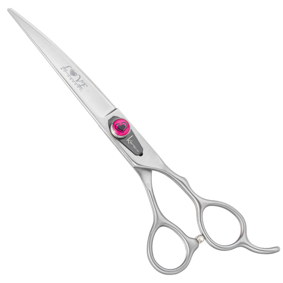 Kenchii Love Curved Grooming Scissors – 9 Inch, Ergonomic Handle, Professional Precision