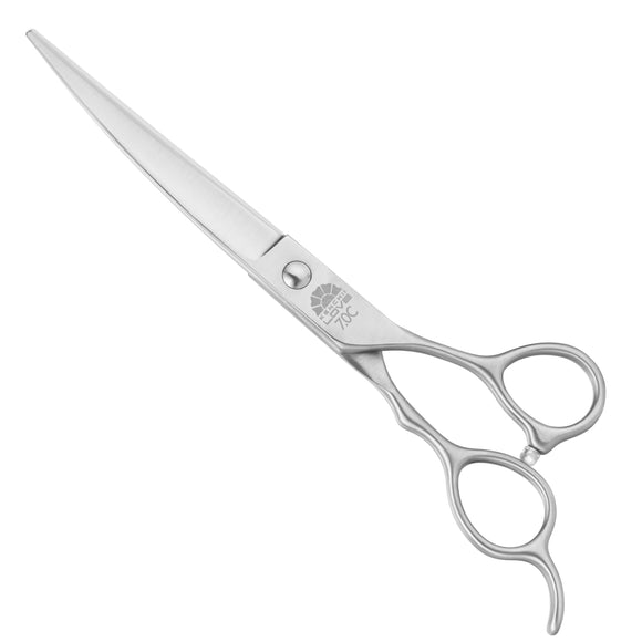 Kenchii Love Curved Grooming Scissors – 9 Inch, Ergonomic Handle, Professional Precision