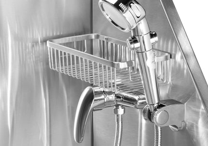 Blovi Free Standing Stainless Steel Grooming Bath – Tub with Steps and Left Sliding Door