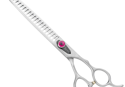 Kenchii Love Chunkers 8" Grooming Scissors – Single-Sided Thinning Blade with 22 Teeth, Ergonomic Design