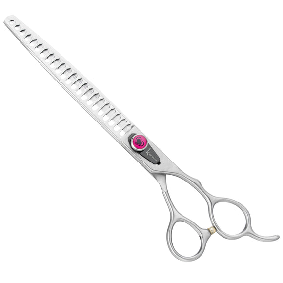 Kenchii Love Chunkers 8" Grooming Scissors – Single-Sided Thinning Blade with 22 Teeth, Ergonomic Design