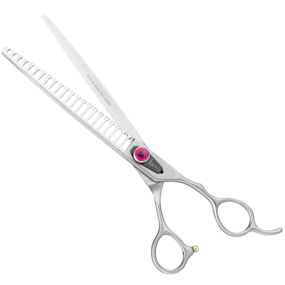 Kenchii Love Chunkers 8" Grooming Scissors – Single-Sided Thinning Blade with 22 Teeth, Ergonomic Design