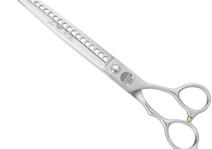 Kenchii Love Chunkers 8" Grooming Scissors – Single-Sided Thinning Blade with 22 Teeth, Ergonomic Design
