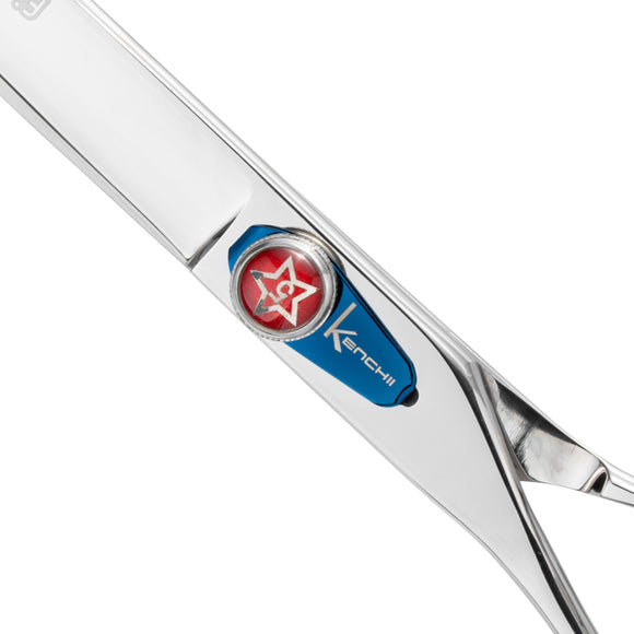 Kenchii Five Star Offset Left Curved Scissors – 7 Inch Left-Handed Ergonomic Grooming Shears