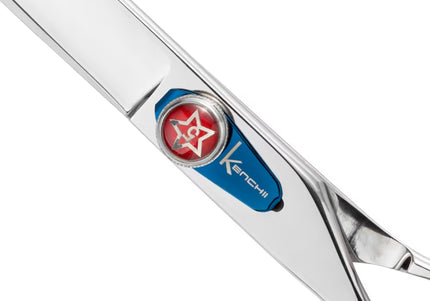 Kenchii Five Star Offset Left Curved Scissors – 7 Inch Left-Handed Ergonomic Grooming Shears