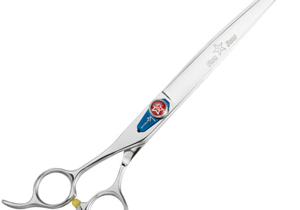Kenchii Five Star Offset Left Curved Scissors – 7 Inch Left-Handed Ergonomic Grooming Shears