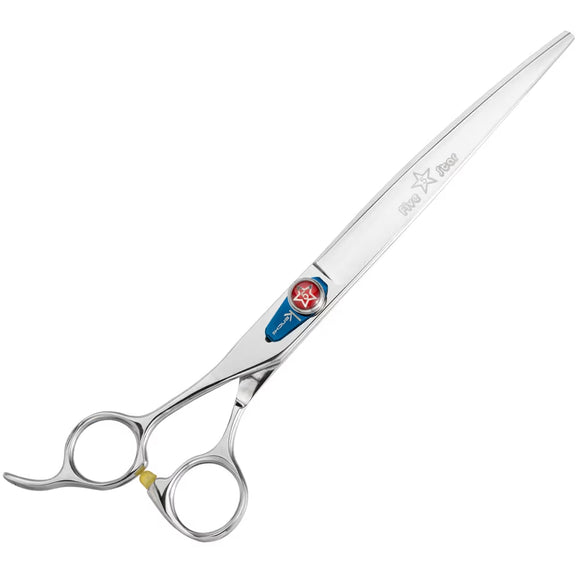 Kenchii Five Star Offset Left Curved Scissors – 7 Inch Left-Handed Ergonomic Grooming Shears