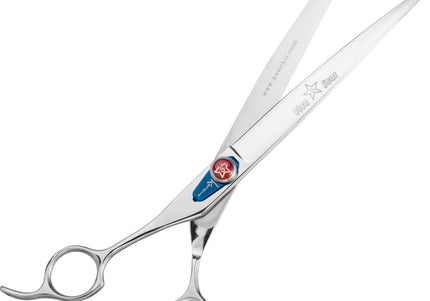 Kenchii Five Star Offset Left Curved Scissors – 7 Inch Left-Handed Ergonomic Grooming Shears