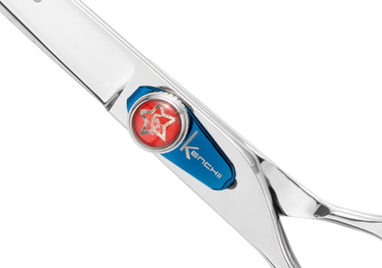 Kenchii Five Star Offset Left Curved Scissors – 7 Inch Left-Handed Ergonomic Grooming Shears