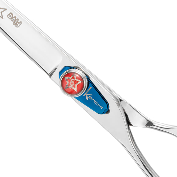 Kenchii Five Star Offset Left Curved Scissors – 7 Inch Left-Handed Ergonomic Grooming Shears