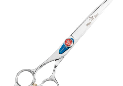 Kenchii Five Star Offset Left Curved Scissors – 7 Inch Left-Handed Ergonomic Grooming Shears
