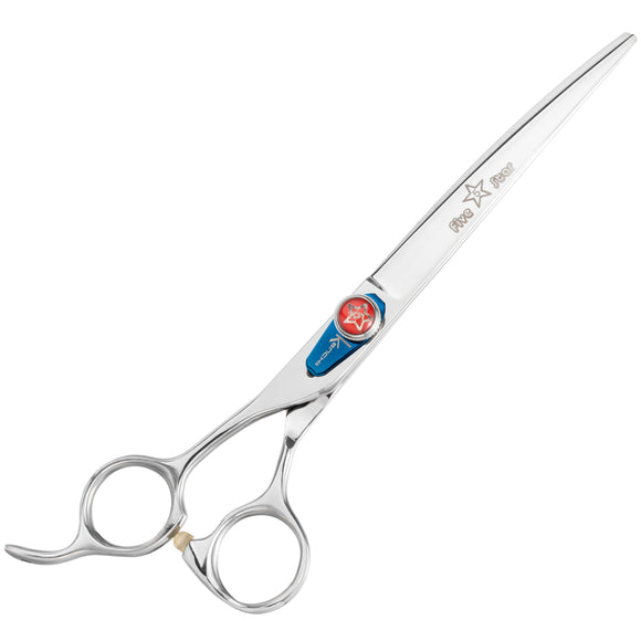 Kenchii Five Star Offset Left Curved Scissors – 7 Inch Left-Handed Ergonomic Grooming Shears