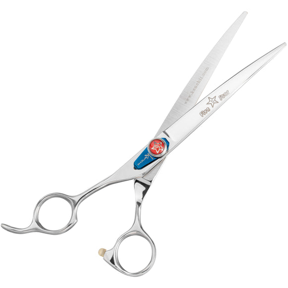 Kenchii Five Star Offset Left Curved Scissors – 7 Inch Left-Handed Ergonomic Grooming Shears