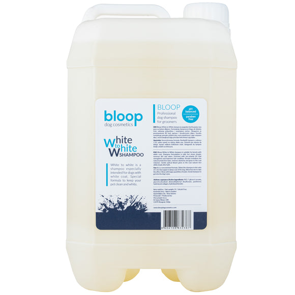 Bloop White to White Shampoo – Collagen and Keratin Formula, Concentrated 1:10, 5L Bottle