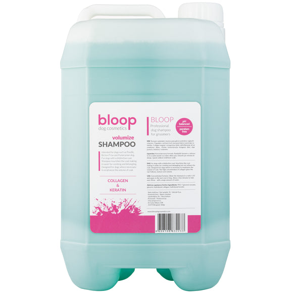 Bloop Volumize Shampoo – Keratin and Collagen Concentrate, 5L, Nourishing Formula for Enhanced Coat Volume