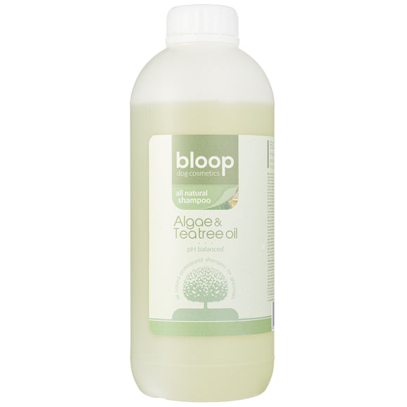 Bloop All Natural Algae & Tea Tree Oil Shampoo – Gentle Cleansing Formula, 1:1 Concentrate, 1L