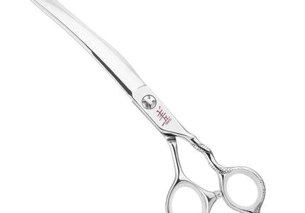 Yento Cobra Curved Grooming Scissor 8" – Hand-Forged Cobalt Steel, Decorative Handle