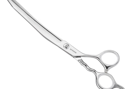 Yento Cobra Curved Grooming Scissor 8" – Hand-Forged Cobalt Steel, Decorative Handle