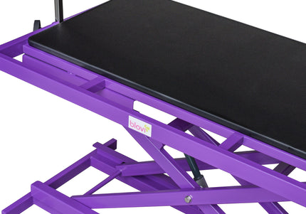 Blovi Callisto Electric Grooming Table – Adjustable Lift, 125x65cm Non-Slip Purple Top