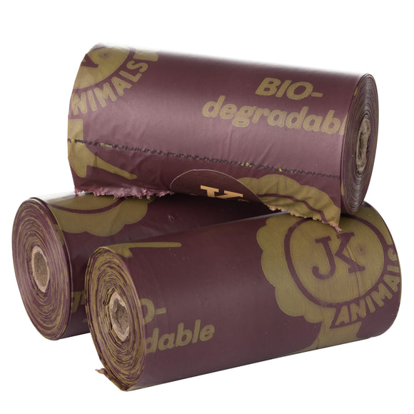 JK Animals Biodegradable Poop Bags – Eco-Friendly Waste Disposal, 1 Roll, 15 Bags