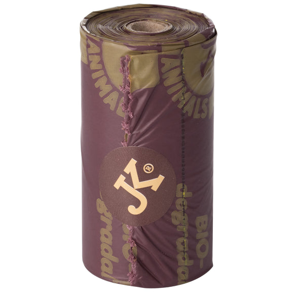 JK Animals Biodegradable Poop Bags – Eco-Friendly Waste Disposal, 1 Roll, 15 Bags