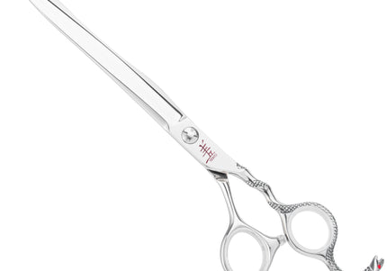 Yento Cobra 8" Straight Grooming Scissors – Hand-Forged Cobalt Steel with Decorative Handle