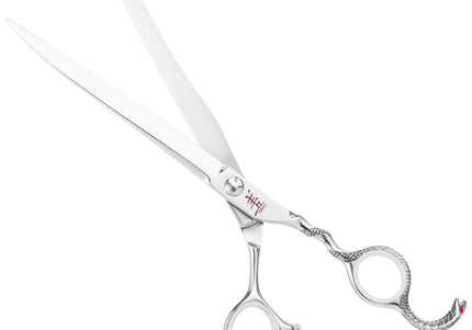 Yento Cobra 8" Straight Grooming Scissors – Hand-Forged Cobalt Steel with Decorative Handle