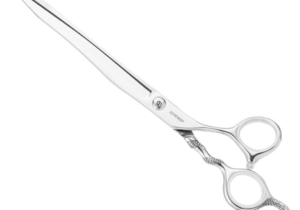 Yento Cobra 8" Straight Grooming Scissors – Hand-Forged Cobalt Steel with Decorative Handle