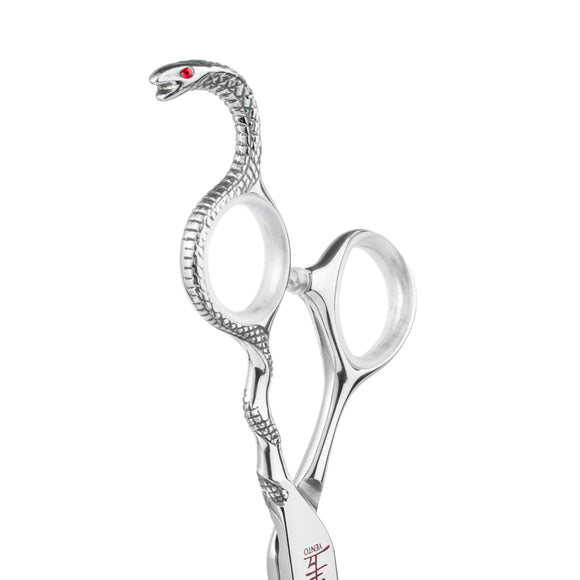 Yento Cobra 8" Straight Grooming Scissors – Hand-Forged Cobalt Steel with Decorative Handle