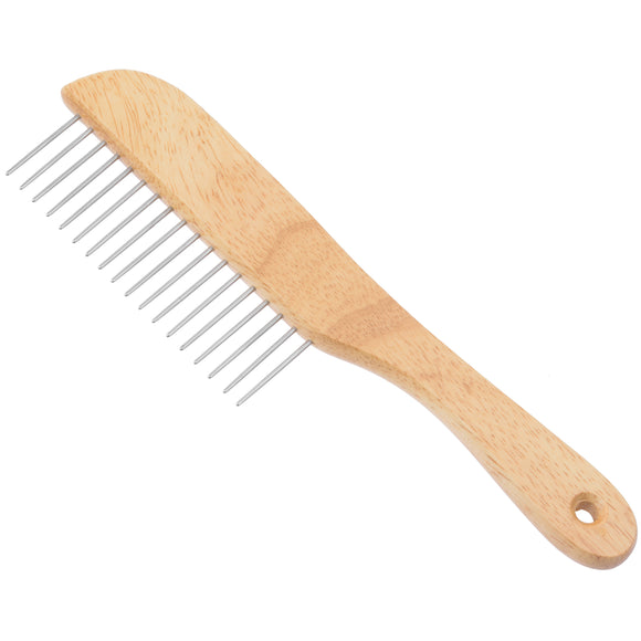 Miranda Wide-Tooth Grooming Comb – Wooden Handle, Gentle Detangling Design
