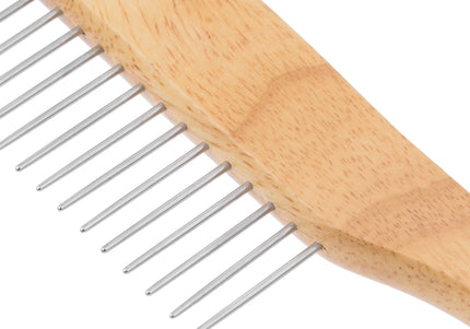 Miranda Wide-Tooth Grooming Comb – Wooden Handle, Gentle Detangling Design